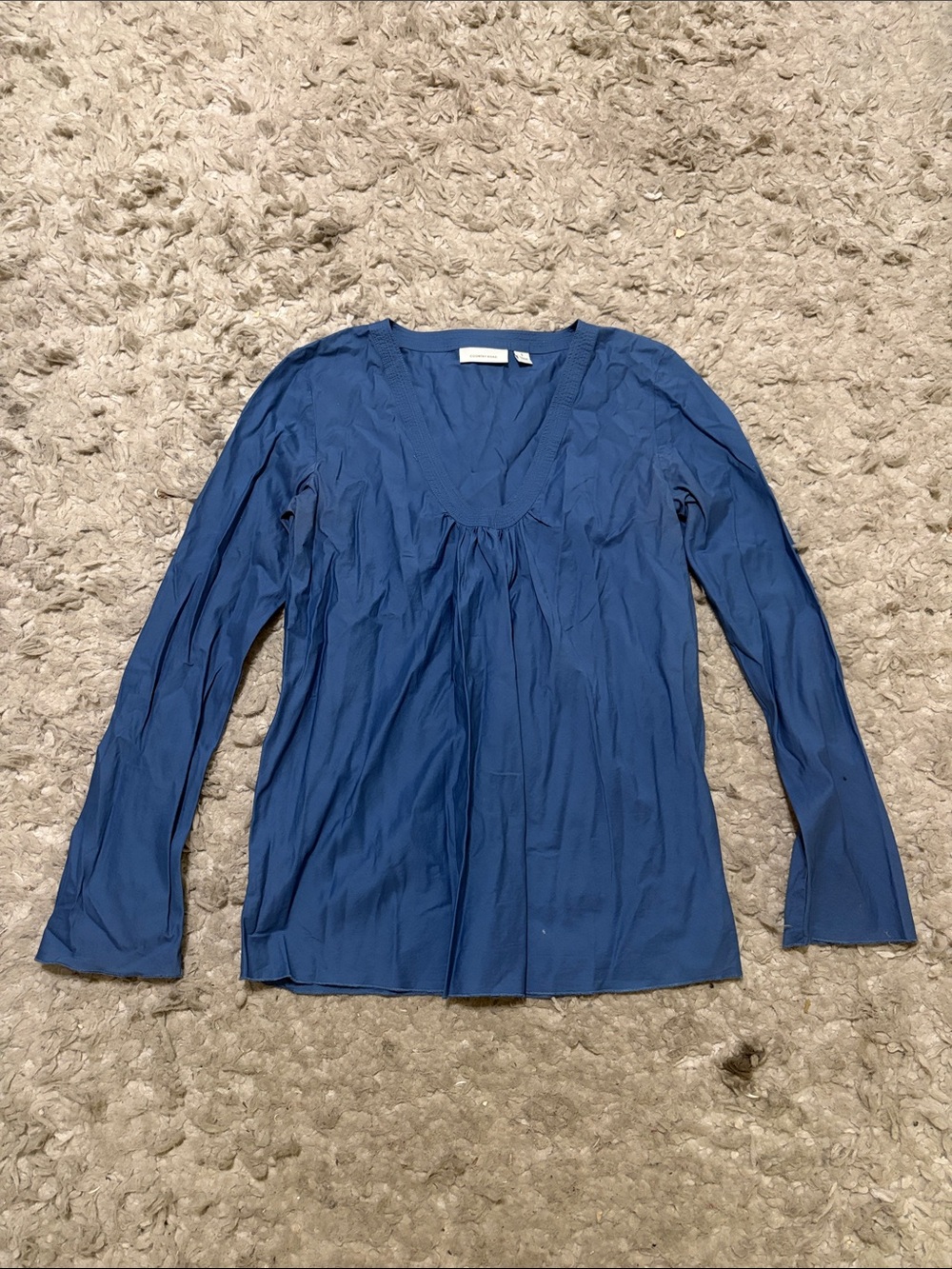 Country Road Deep Blue V-Neck Long Sleeve Top